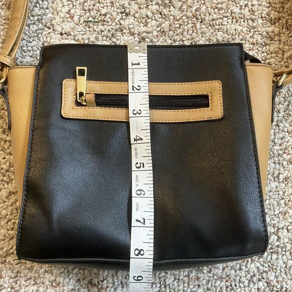 TravelSmith Crossbody Bag RFID Safe Black Tan Brown Classic Color Block Preppy - Picture 11 of 13